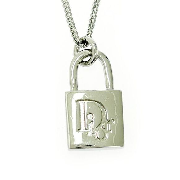 Christian DIOR Metal Dior Logo Cadenna Necklace Silver 487523 Necklace